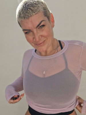 Mesh Top long sleeve in Lavender
