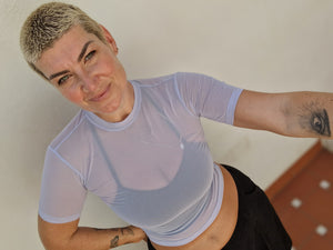 Mesh Top short sleeve in Lavender