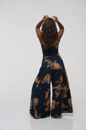 Asri Wide Leg Jumpsuit Petite with pockets in Acid Wash