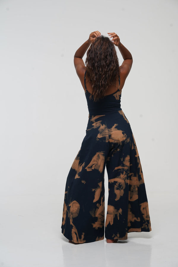 Asri Wide Leg Jumpsuit Petite with pockets in Acid Wash