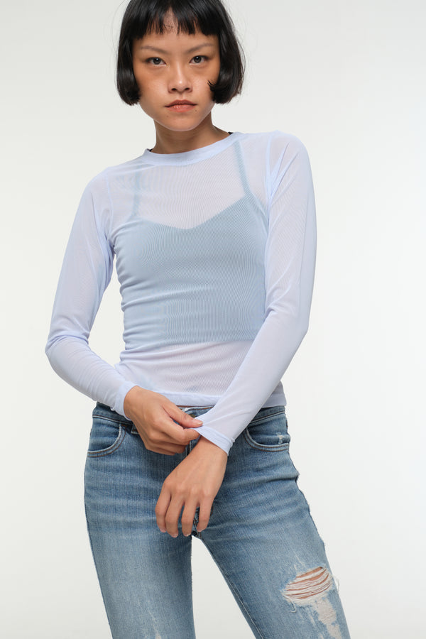 Mesh Top long sleeve in Sky