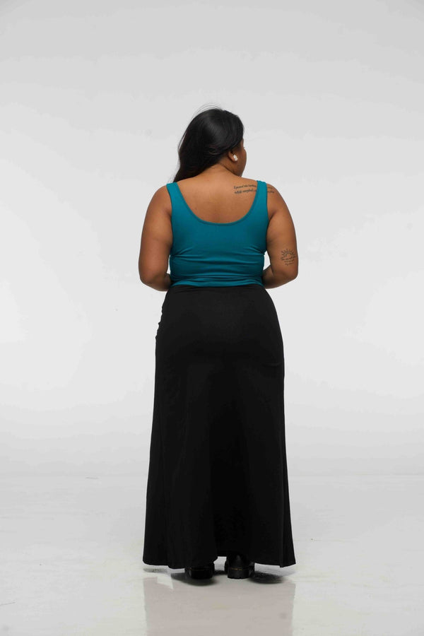Api Mid Crop Top in Deep Turquoise - Manners London