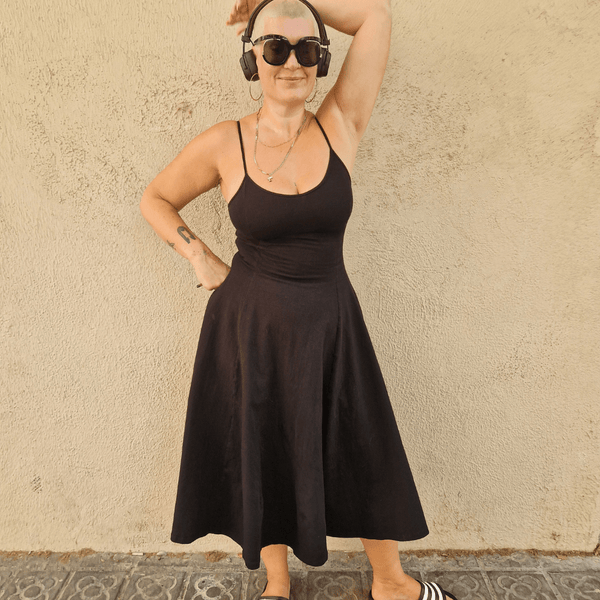 Asri Midi Dress in Black - Manners London