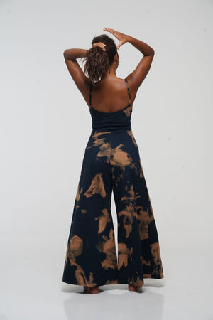 Asri Wide Leg Jumpsuit in Acid Wash with pockets - Manners London
