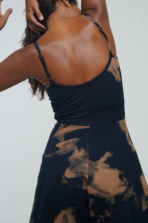 Asri Wide Leg Jumpsuit in Acid Wash with pockets - Manners London
