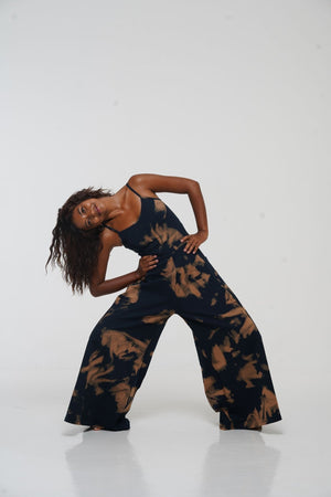 Asri Wide Leg Jumpsuit Petite with pockets in Acid Wash - Manners London