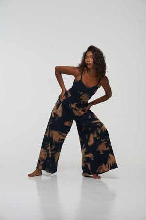 Asri Wide Leg Jumpsuit Petite with pockets in Acid Wash - Manners London