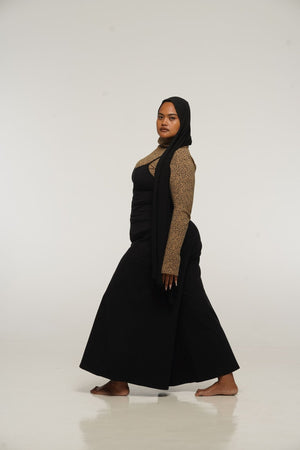 Asri Wide Leg Jumpsuit Tall in Black with pockets - Manners London