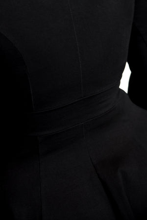 Asri Zip Dress Midi Long Sleeve Petite in Black LIMITED EDITION! - Manners London