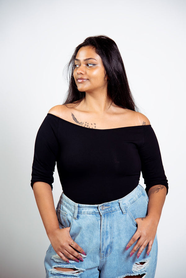 Bardot Full Length Top in Black - Manners London