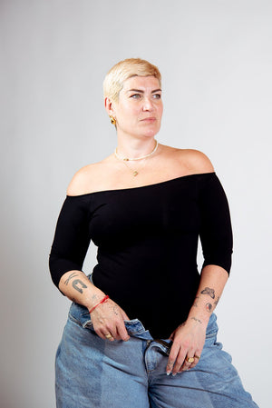 Bardot Full Length Top in Black - Manners London