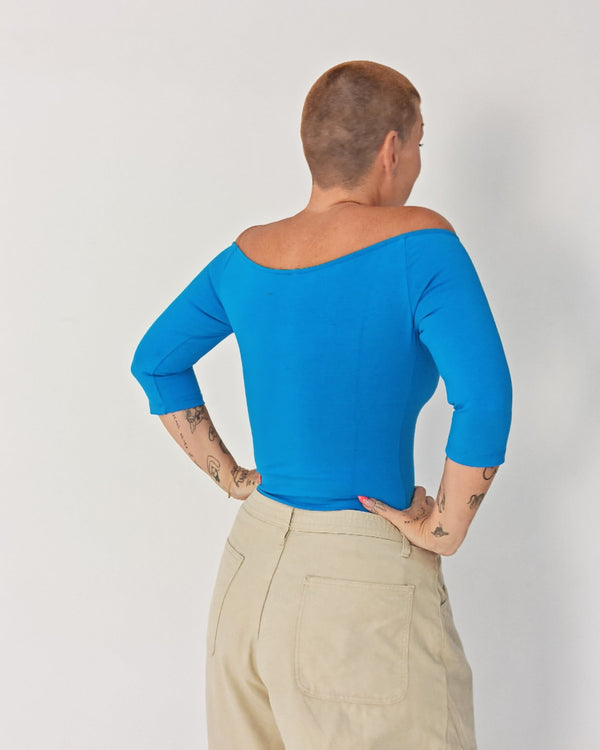 Bardot Full Length Top in Mediterranean Blue - Manners London
