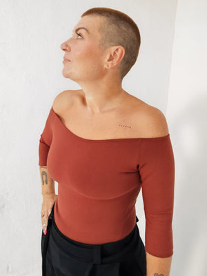 Bardot Full Length Top in Paprika - Manners London