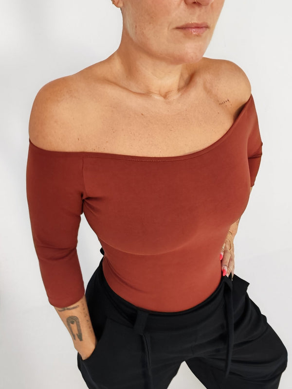 Bardot Full Length Top in Paprika - Manners London