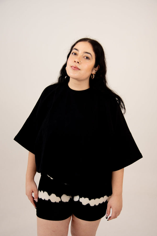 Biker Shorts Mid Length In Blot Black - Manners London