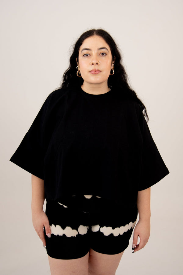 Biker Shorts Mid Length In Blot Black - Manners London