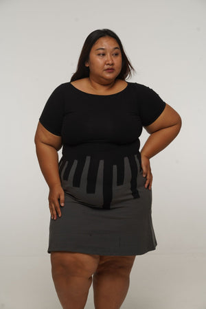 Bizi Mini Dress in Black/Grey - Manners London