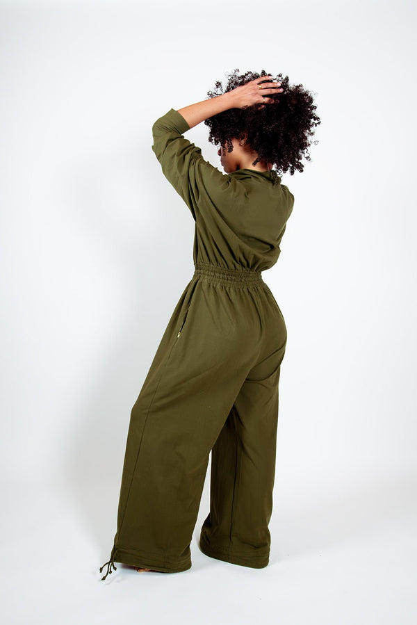 Boiler Suit Petite in Khaki Green - Manners London