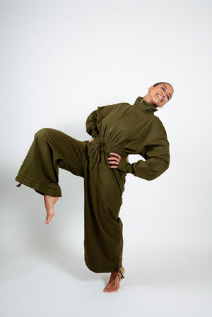 Boiler Suit Regular in Khaki Green - Manners London