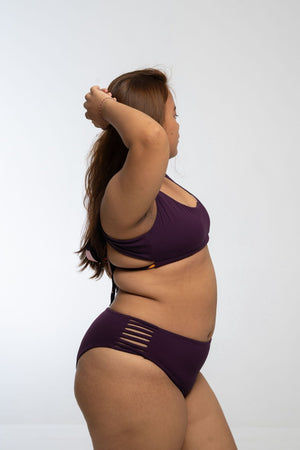 Cheeky Reversible High Waist In Spicy Leopard Print and Deep Plum - Manners London