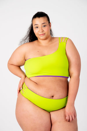 Cheeky Reversible High Waist Petite In Grape and Apple Sours - Manners London