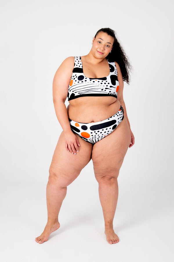 Cheeky Reversible High Waist Regular In Cuppa Print and Black - Manners London