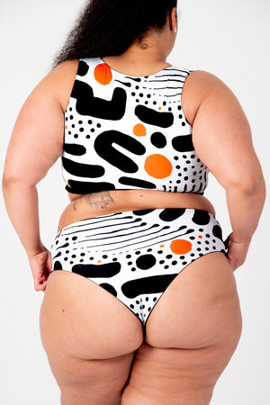 Cheeky Reversible High Waist Regular In Cuppa Print and Black - Manners London