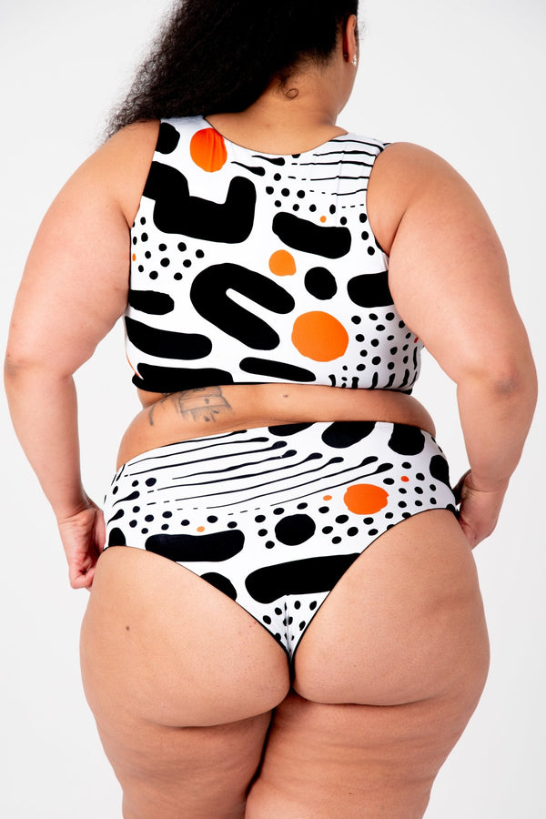 Cheeky Reversible High Waist Regular In Cuppa Print and Black - Manners London