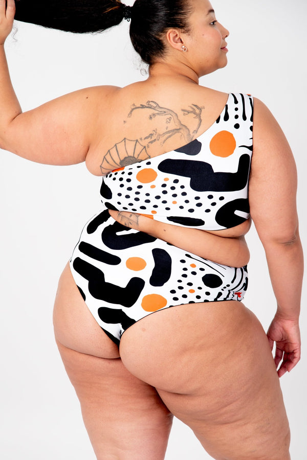 Cheeky Reversible High Waist Regular In Cuppa Print and Black - Manners London