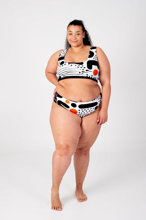 Cheeky Reversible High Waist Regular In Cuppa Print and Black - Manners London