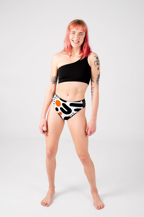 Cheeky Reversible High Waist Regular In Cuppa Print and Black - Manners London