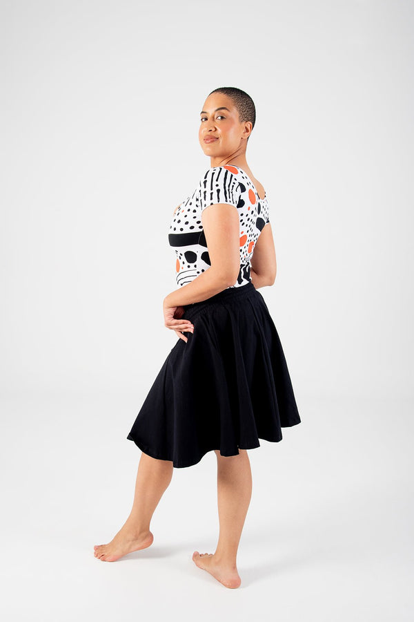 Circle Mini Skirt in Black - Manners London