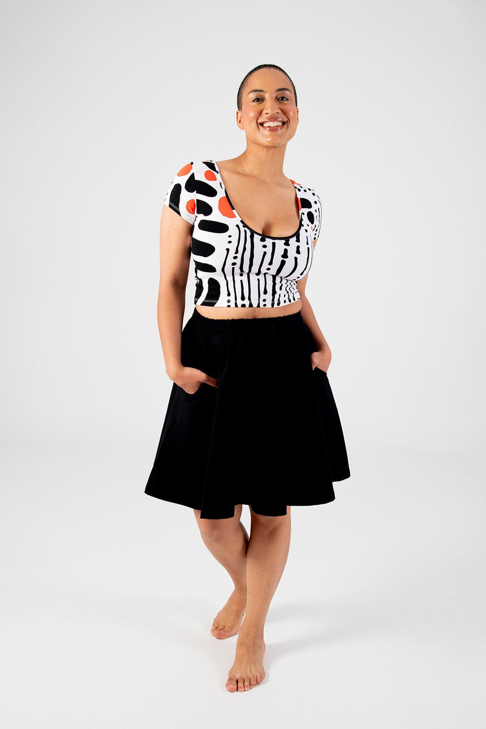 Circle Mini Skirt in Black - Manners London