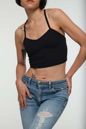 CORE CROP 5 PACK: Crop Vest / Scoop Crop Vest / EKA Racer crop/ Iza Crop Vest / Shinni Neck crop in Black - Manners London