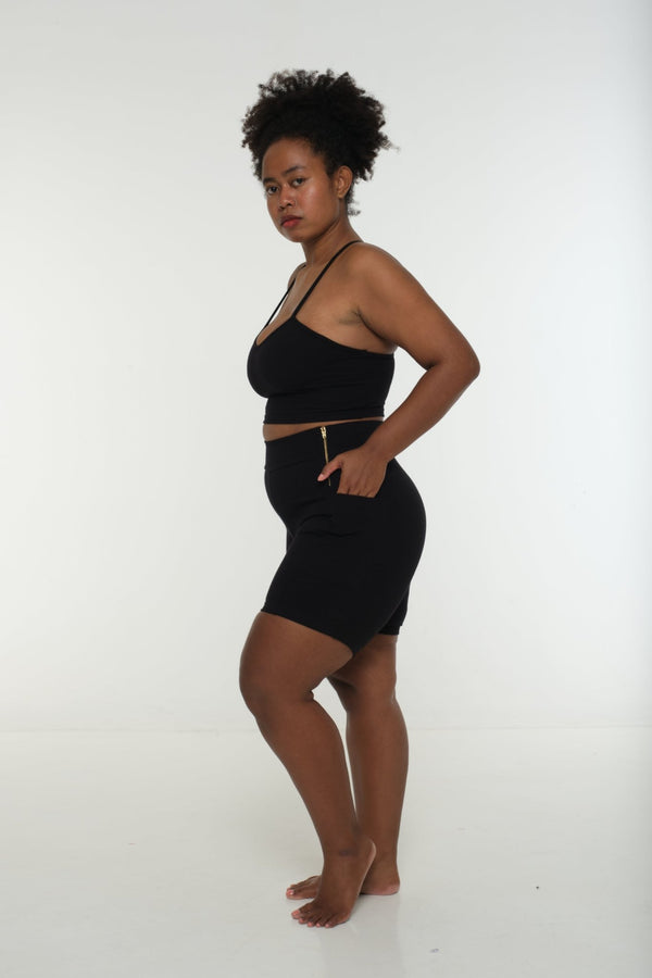 CORE CROP 5 PACK: Crop Vest / Scoop Crop Vest / EKA Racer crop/ Iza Crop Vest / Shinni Neck crop in Black - Manners London