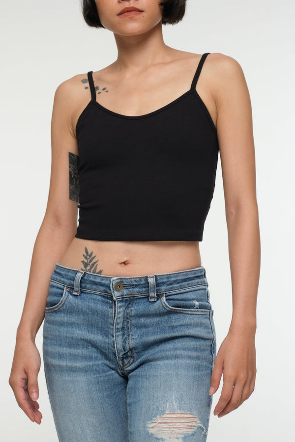 CORE CROP 5 PACK: Crop Vest / Scoop Crop Vest / EKA Racer crop/ Iza Crop Vest / Shinni Neck crop in Black - Manners London