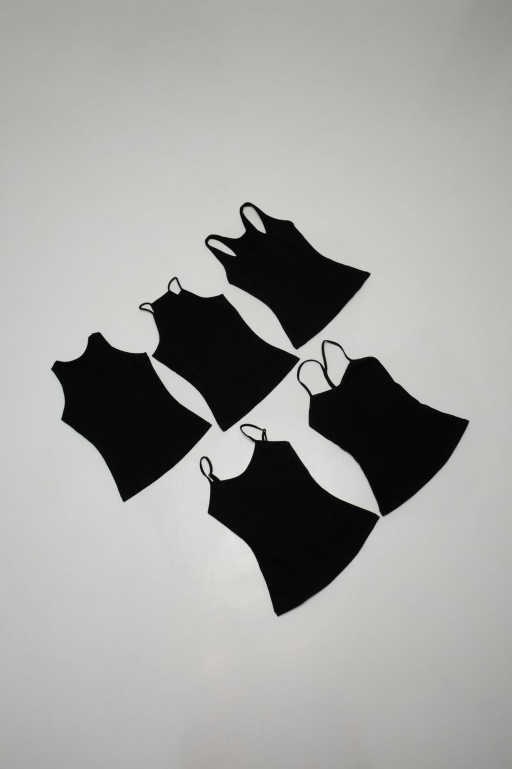 CORE FULL LENGTH 5 PACK: Full Length Vest / Scoop long Vest / EKA Racer long / Iza Vest long / Shinni Neck long in Black - Manners London