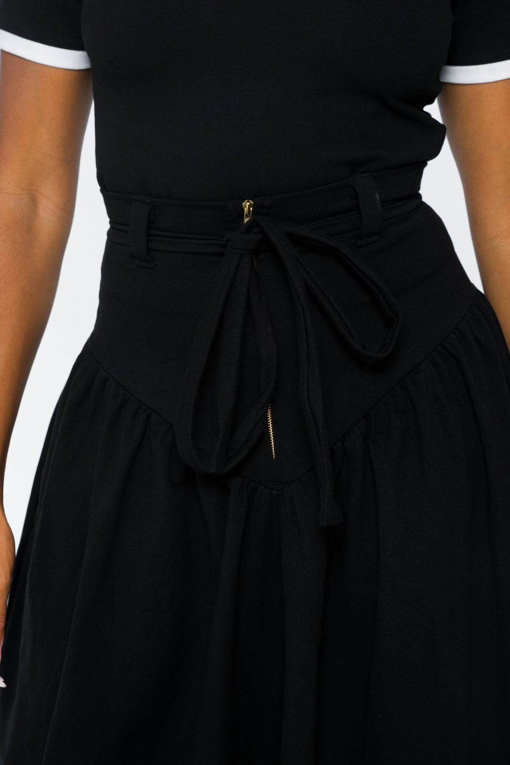 Corset Puff Maxi Skirt in Black - Manners London