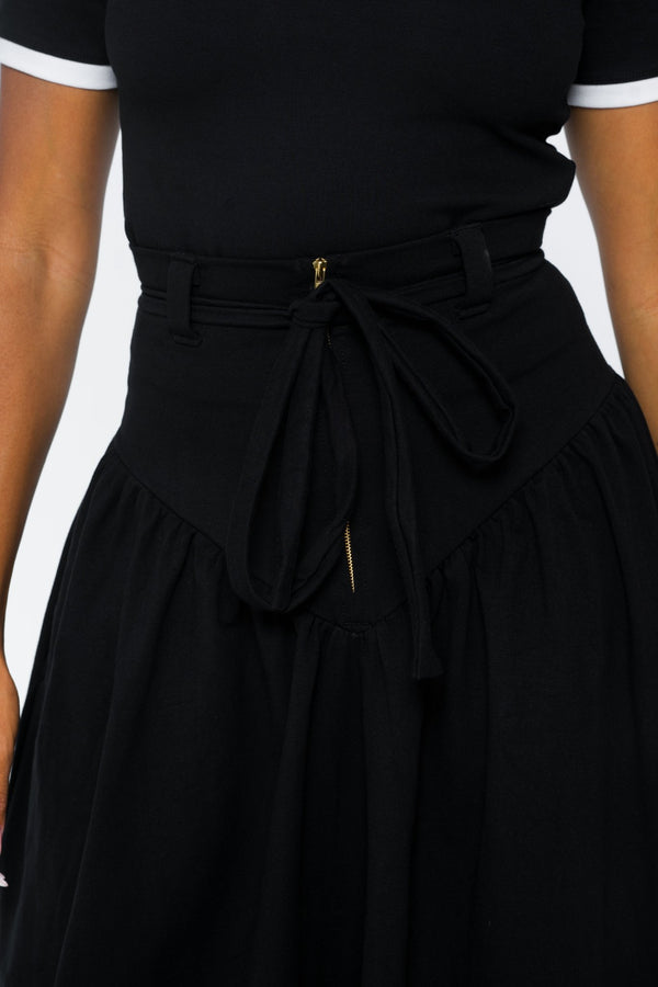 Corset Puff Maxi Skirt in Black - Manners London