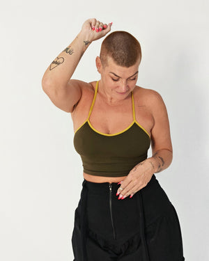 CROP VEST 3 PACK in Khaki Green/moss , Flame/lime and Leopard print/black - Manners London