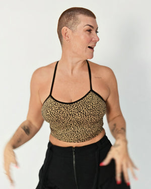 CROP VEST 3 PACK in Khaki Green/moss , Flame/lime and Leopard print/black - Manners London