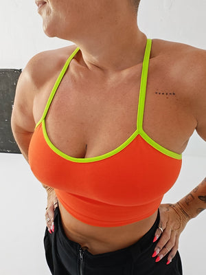 CROP VEST 3 PACK in Khaki Green/moss , Flame/lime and Leopard print/black - Manners London
