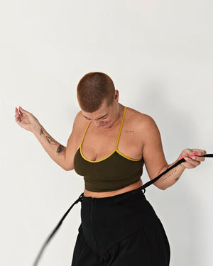 CROP VEST 3 PACK in Khaki Green/moss , Flame/lime and Leopard print/black - Manners London