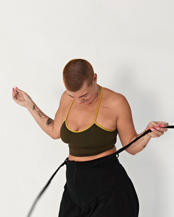 CROP VEST 3 PACK in Khaki Green/moss , Flame/lime and Leopard print/black - Manners London