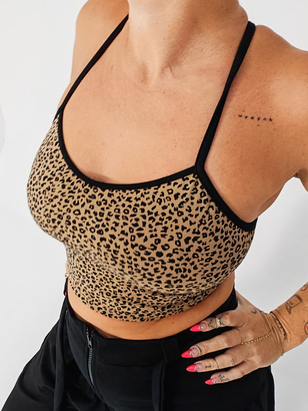 CROP VEST 3 PACK in Khaki Green/moss , Flame/lime and Leopard print/black - Manners London