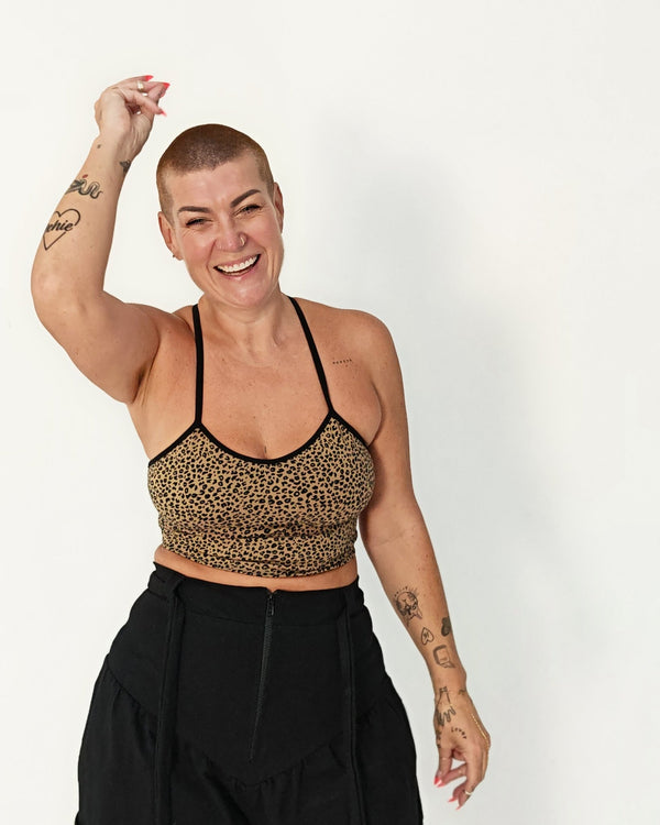 CROP VEST 3 PACK in Khaki Green/moss , Flame/lime and Leopard print/black - Manners London