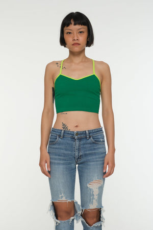 CROP VEST 3 PACK in Tangerine, Forbidden Fruit print and Grass Green/Lime - Manners London