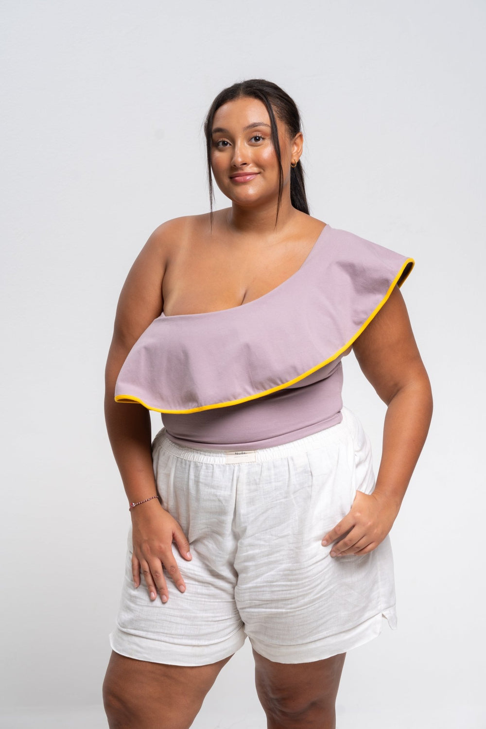 Diida 3 - Way Crop Top in Dust/Mango Edge - Manners London