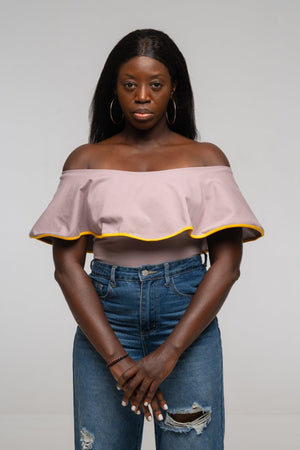 Diida 3 - way Full Length Top in Dust/Mango Edge - Manners London