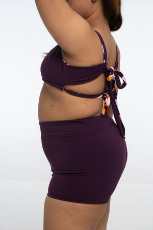 Double Tie Super Top In Spicy Leopard Print and Deep Plum Reversible - Manners London